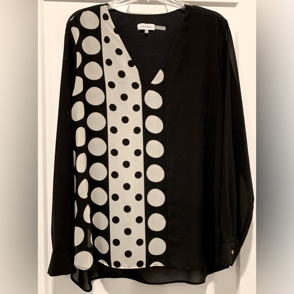 CALVIN KLEIN Black and White Tunic - Picture 1 of 7